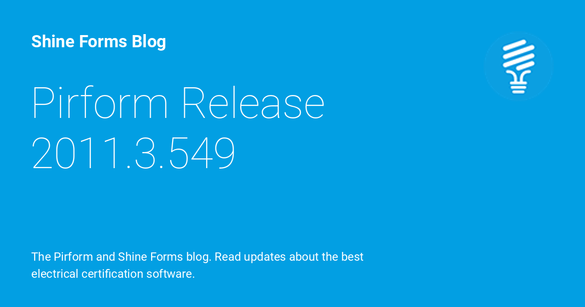 Pirform Release Shine Forms Blog