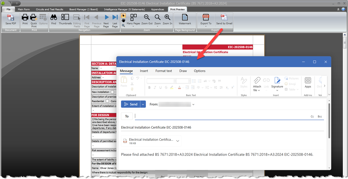 Send PDF by email